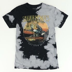 Shawn Mendes Official 2019 Tour Tie Dye Black and Gray T-Shirt ft. Bird Design